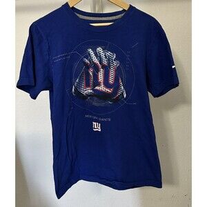 Nike New York Giants NFL Men's S Blue short sleeve T-shirt Hands printing raised